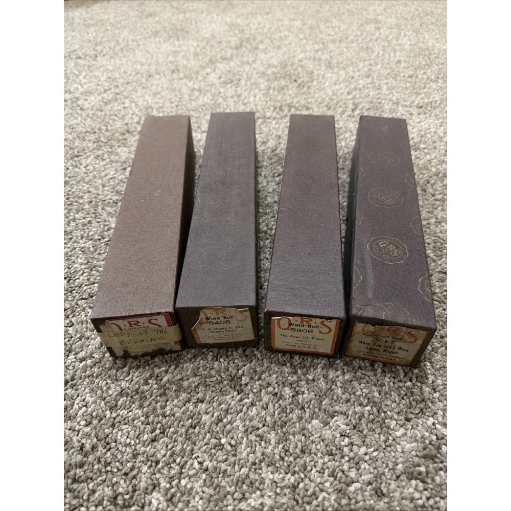 Vintage‎ QRS Player Piano Word Rolls. Lot Of 4. See Pics